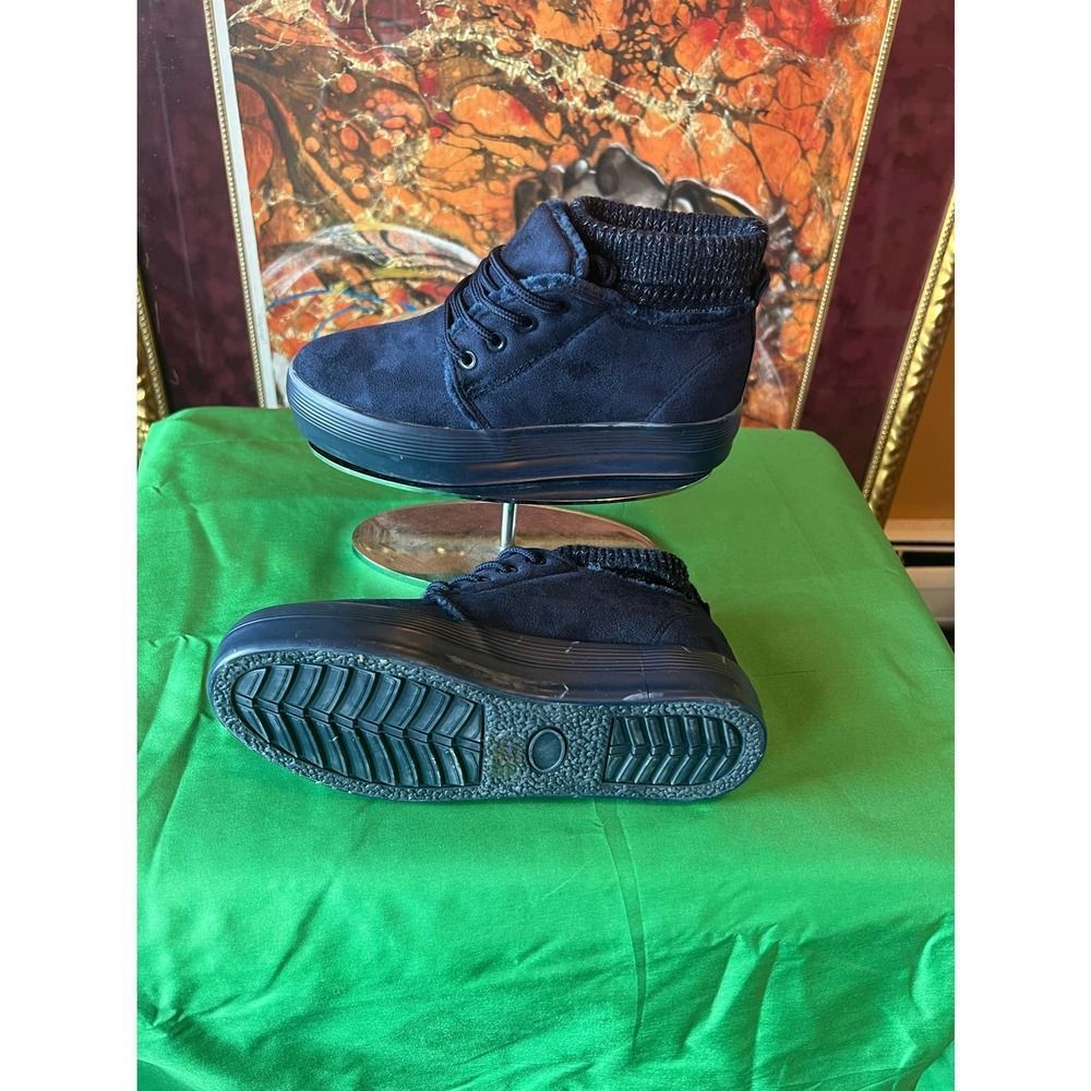ltalina women Navy cuff  platform low top sneakers size 5.5 - Picture 2 of 5